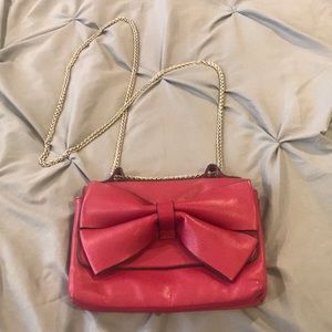 Big bow girly leather purse
